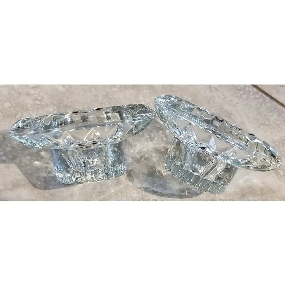 Crystallite 3 in 1 Candlerholder 2 Piece Set for Votive Stick Pillar Candle